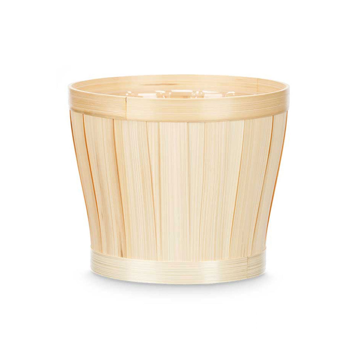 Vaso bege em bambu 19cm