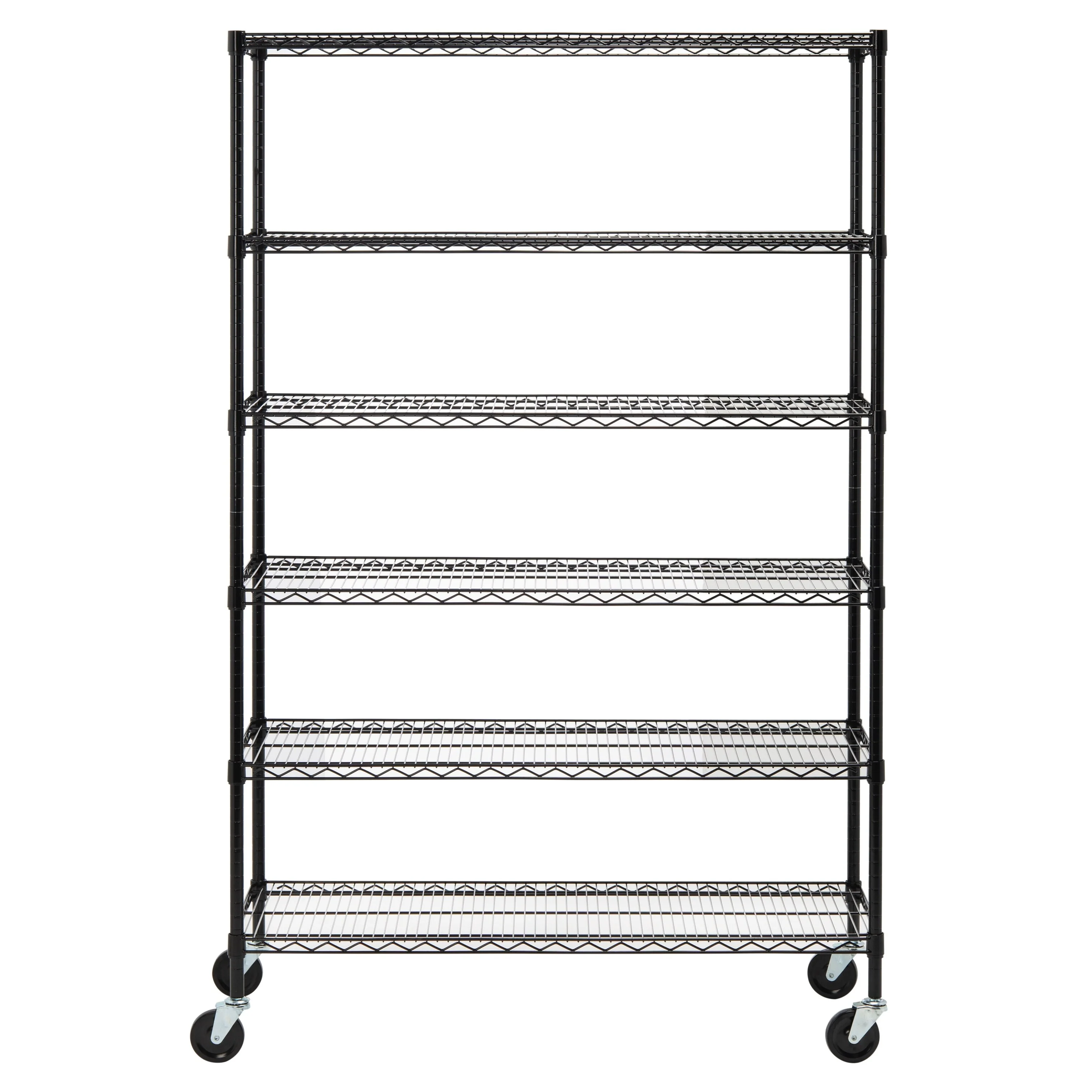 SAFAVIEH Storage Felecia 6 Tier Heavy Duty Commercial Chrome Wire Shelf - 47.6 W x 18 L x 75 H - 48Wx18Dx75H