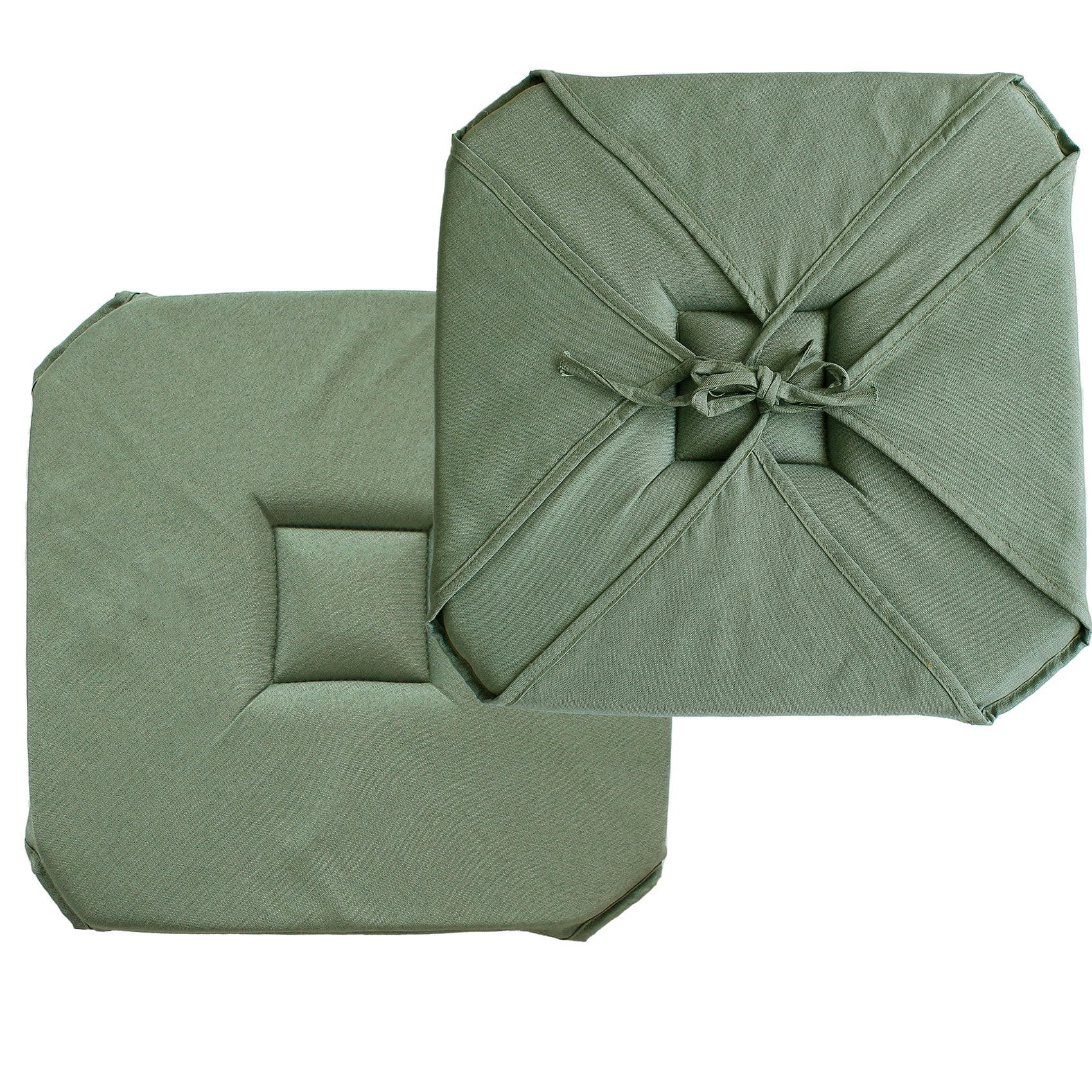 - Galette de chaise unie à rabats polyester taupe 40x40 cm
