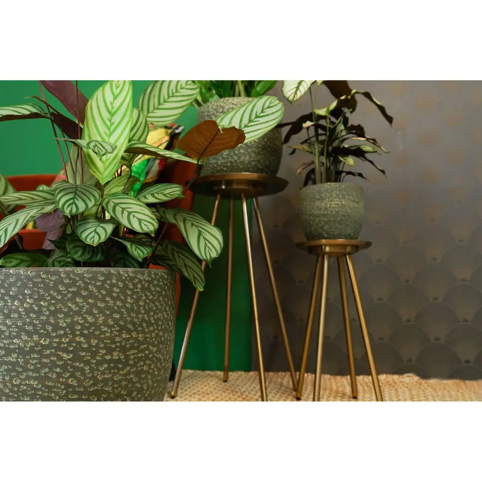 Ter Steege Plantenpot/bloempot Lava Stone - groen - D36 x H32 cm