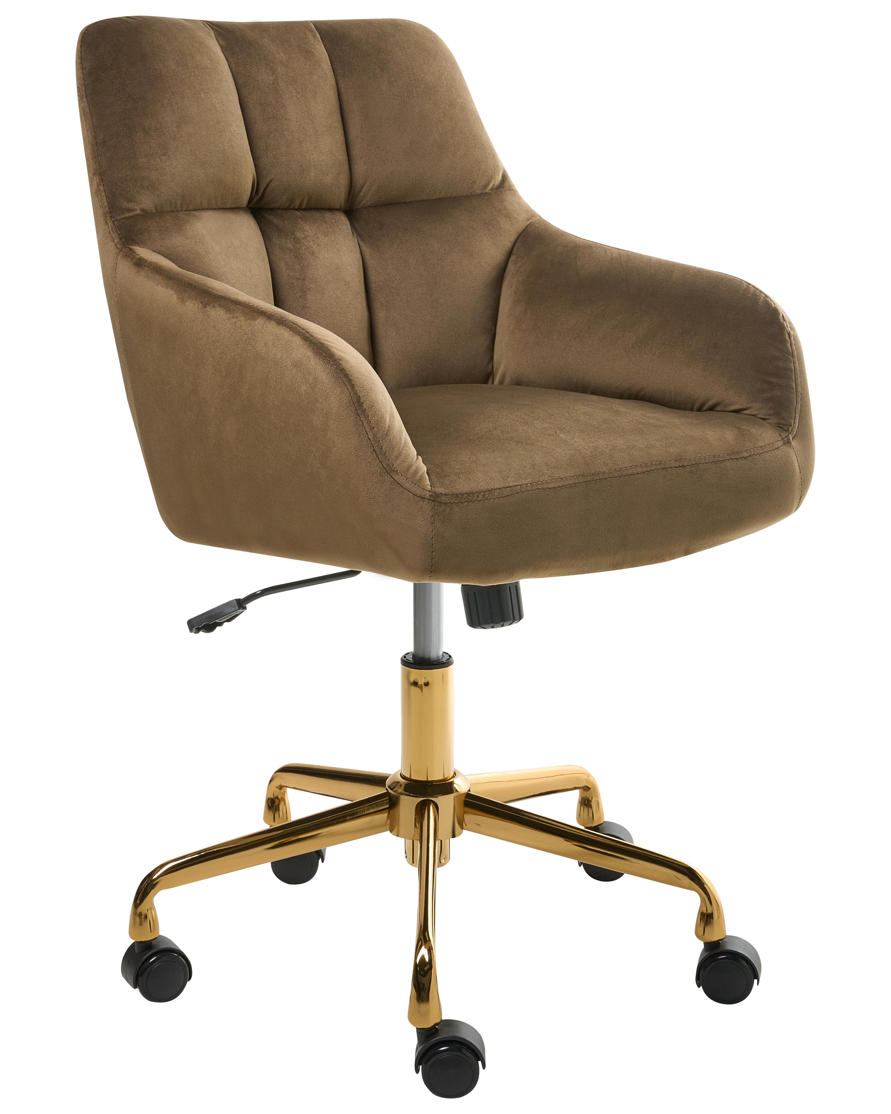 Desk Chair PALMDALE Velvet Brown
