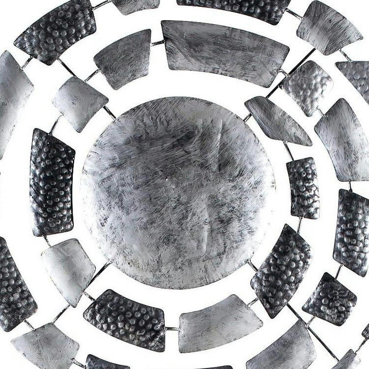 BIG-BEL - Décoration murale en métal, spirale argentée 80x80