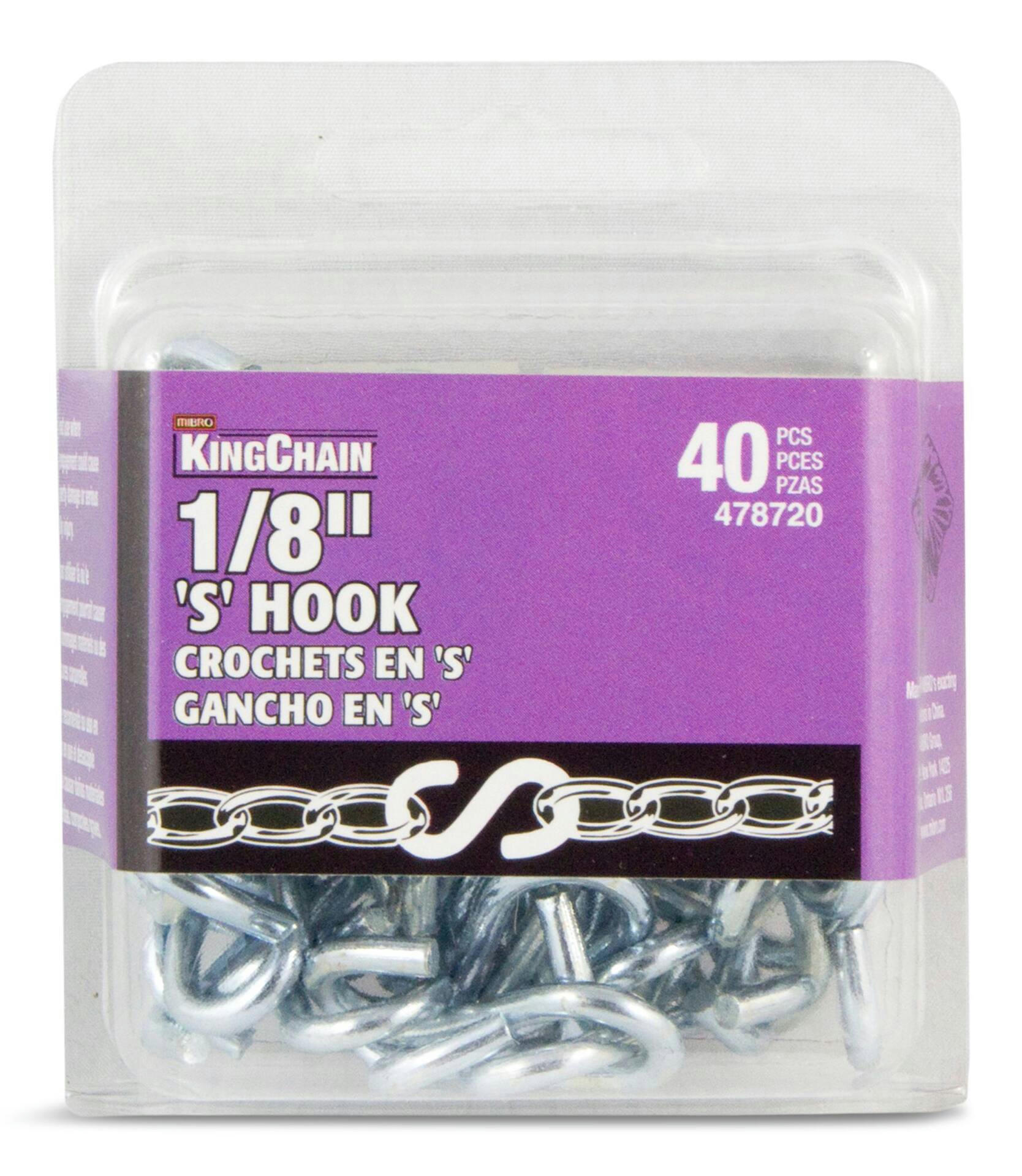 Ben-Mor Light Duty 'S' Hooks, Silver, Assorted Sizes & Pack Sizes