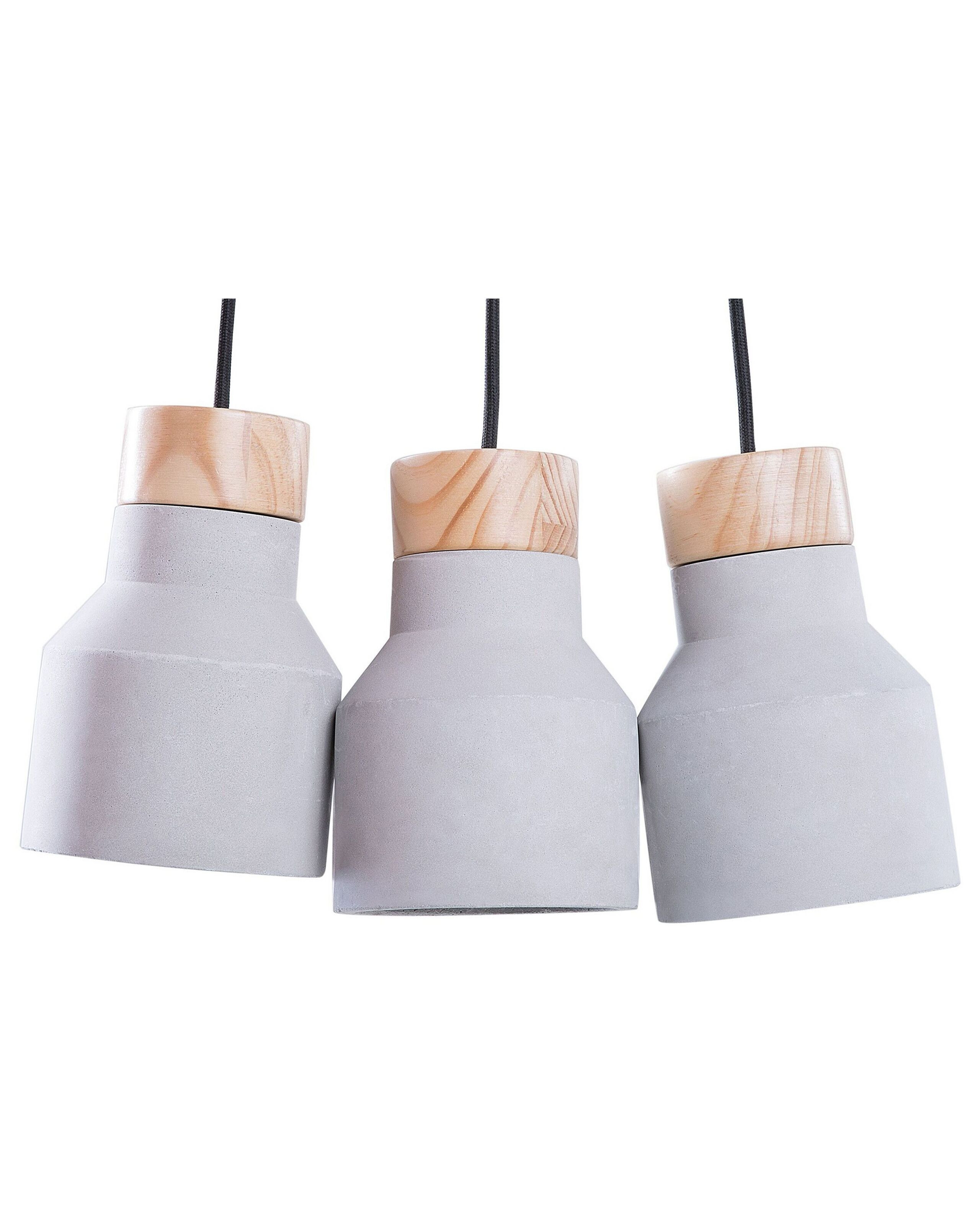 Lampa wisząca betonowa 3 klosze szara
