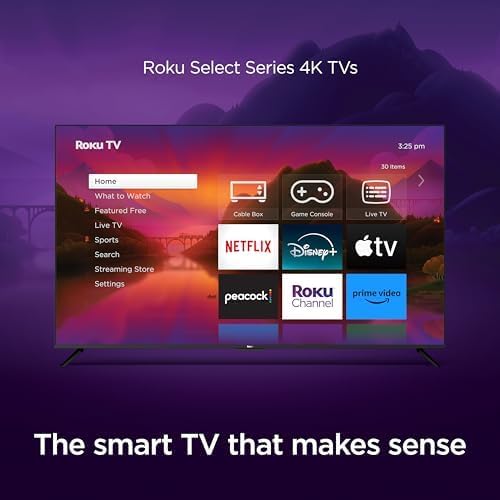 Roku Smart TV – 50-Inch Select Series 4K HDR RokuTV with Roku Enhanced Voice Remote  Brilliant 4K Picture  Automatic Brightness  & Seamless Streaming – Live Local News  Sports  Family Entertainment