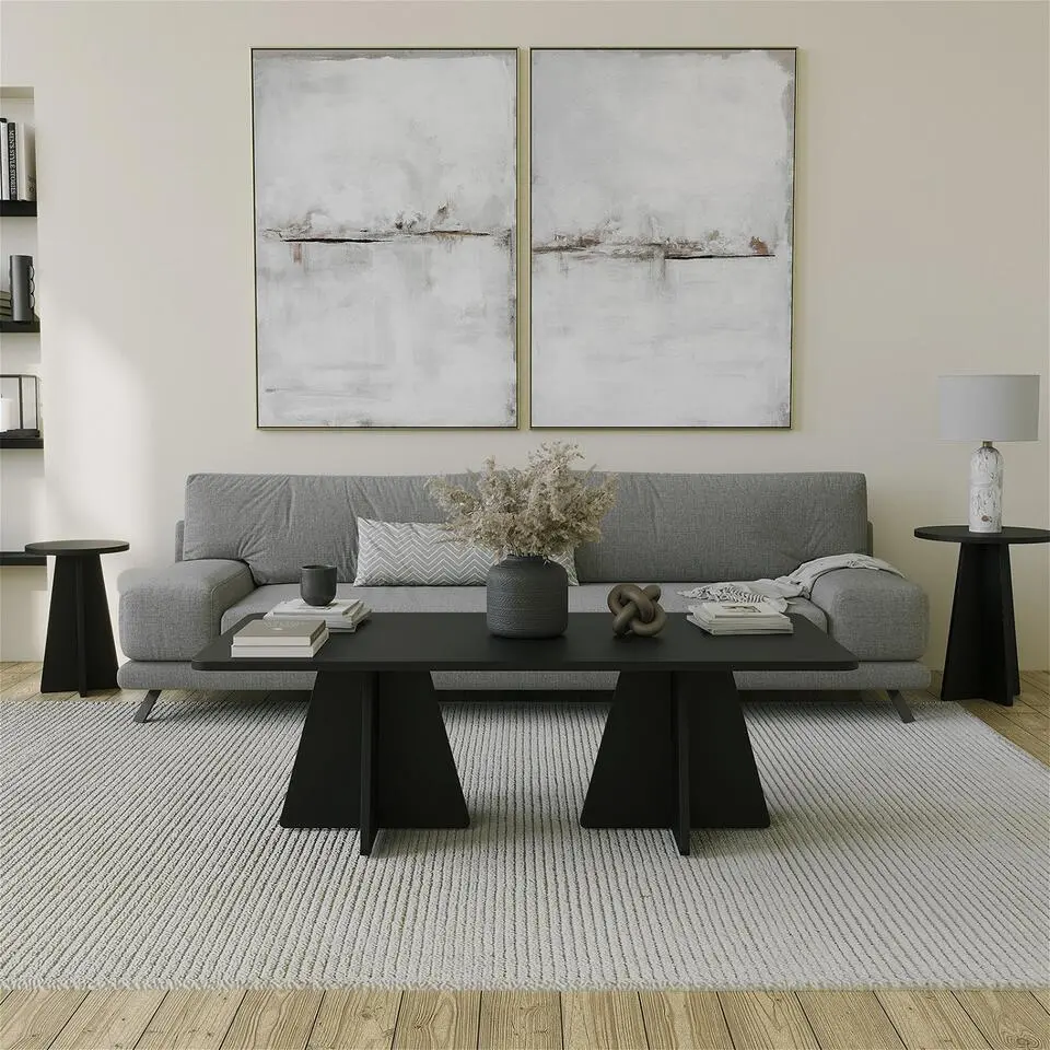 Salontafel Zwart Hout - 120x60x40cm - Mushroom