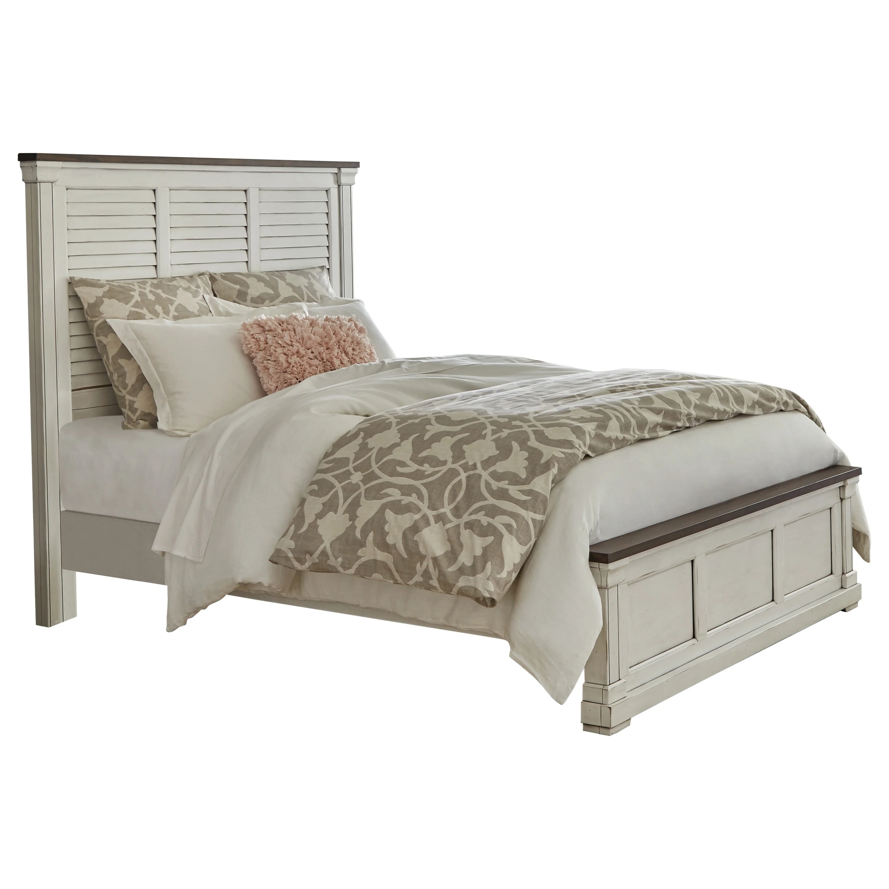 Marlowe White and Dark Rum 6-piece Bedroom Set with 2 Nightstands