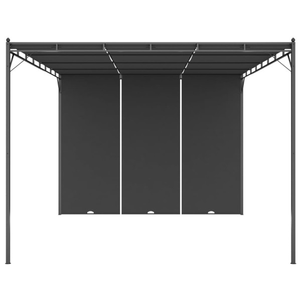 Altana Ogrodowa z Zasłoną Pergola Namiot Ogrodowy Antracyt 4 x 3 x 2,25 m