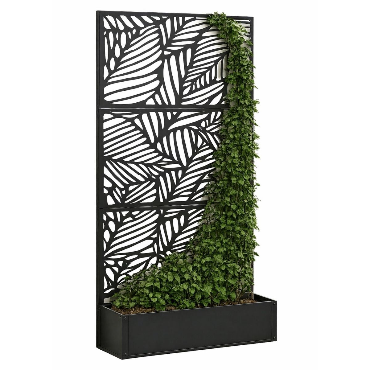 Mica Decorations Sapri Plantensteun - Plantenbak met Klimrek voor bij Klimopplanten - Plantenstandaard Vrijstaand of tegen Muur - 92 x 33 x 174 cm -