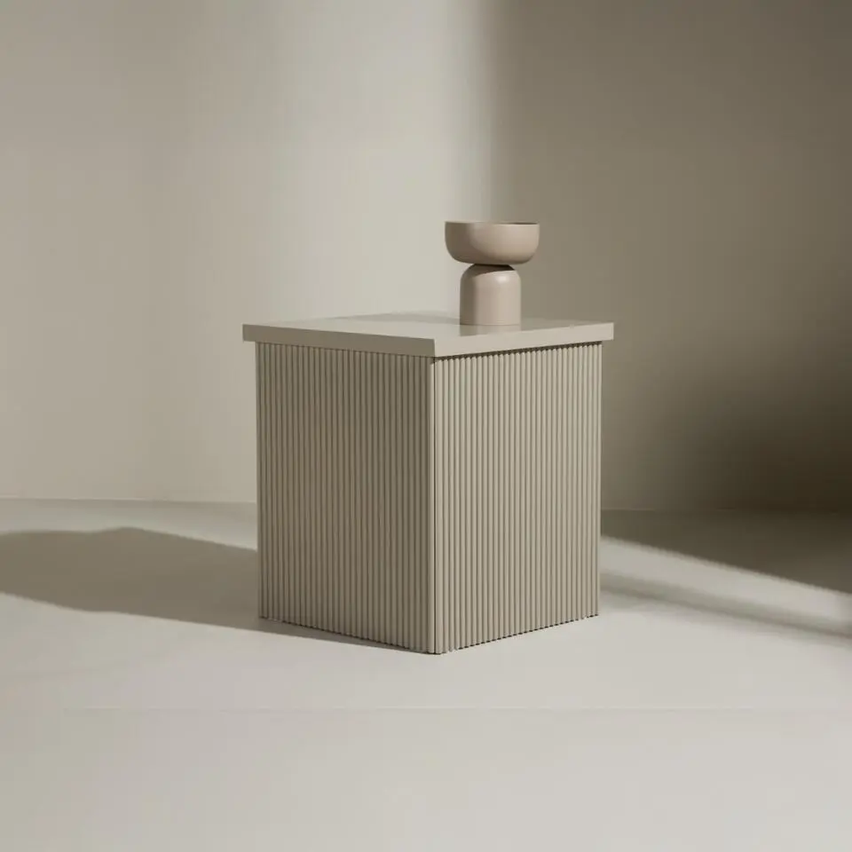 Bijzettafel Vierkant - Beige MDF - 40x40x45cm - Lenox