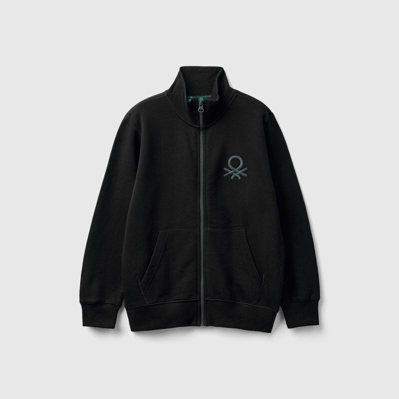Pure cotton sweatshirt with zipper