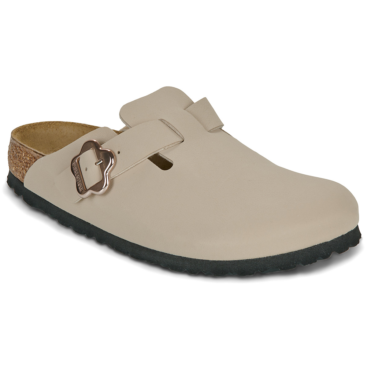 BIRKENSTOCK - Boston Kids Flower Buckle - White / Beige