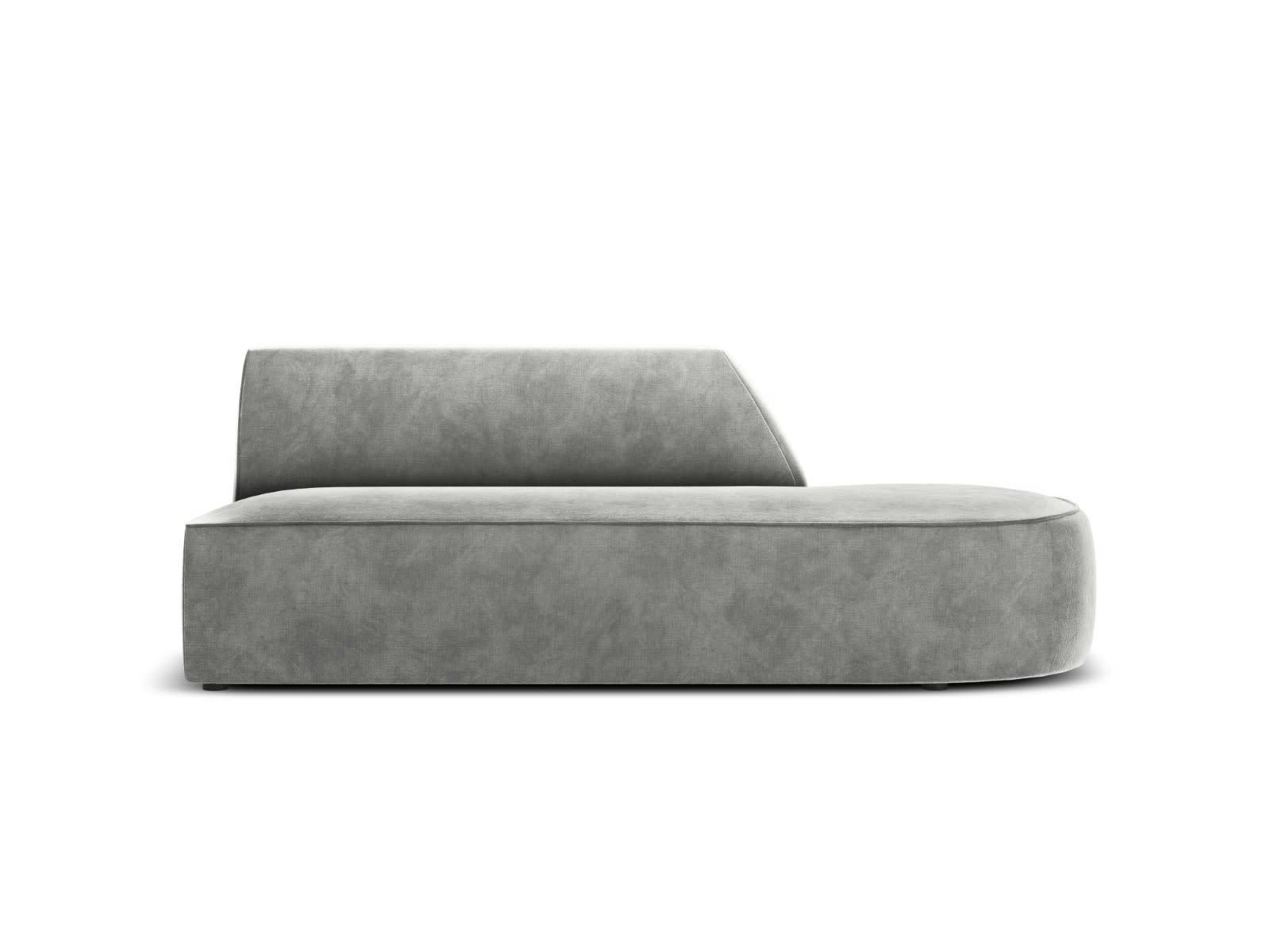 CHARLES - Canapé Modulable Droit 2 places en Velours Gris Clair