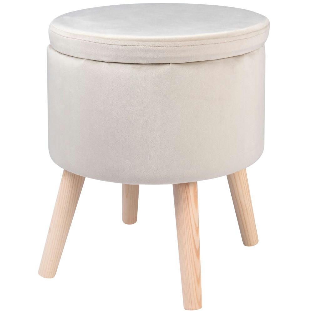 - Tabouret coffre gris