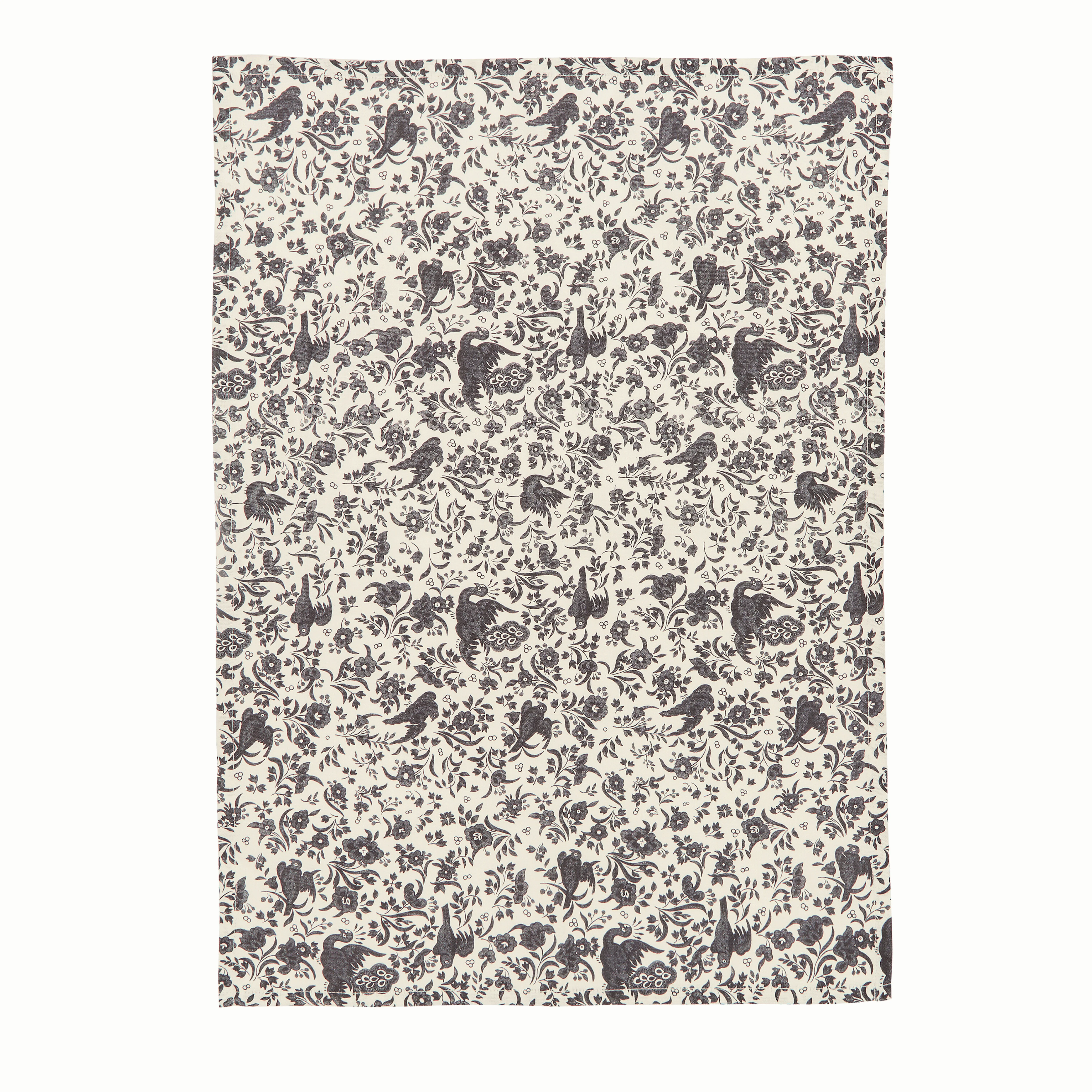 Burleigh x Bedeck of Belfast Charcoal and White Regal Peacock Tea Towel, Pack of 2