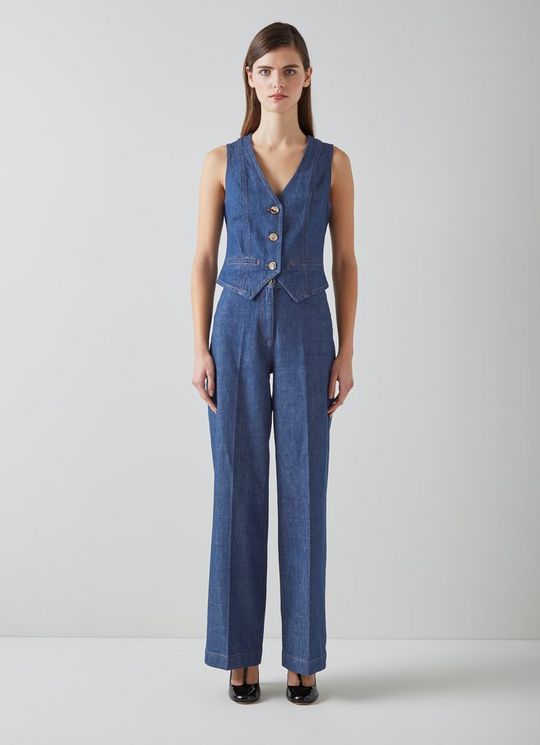 Ami Denim Wide-Leg Trousers