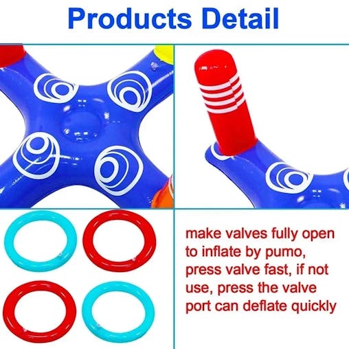 NNEOBA Inflatable Ring Toss Game Floating Pool Toys Set