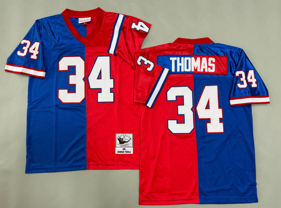 Thurman Thomas Buffalo Bills Authentic Split Throwback Retired Player Jersey