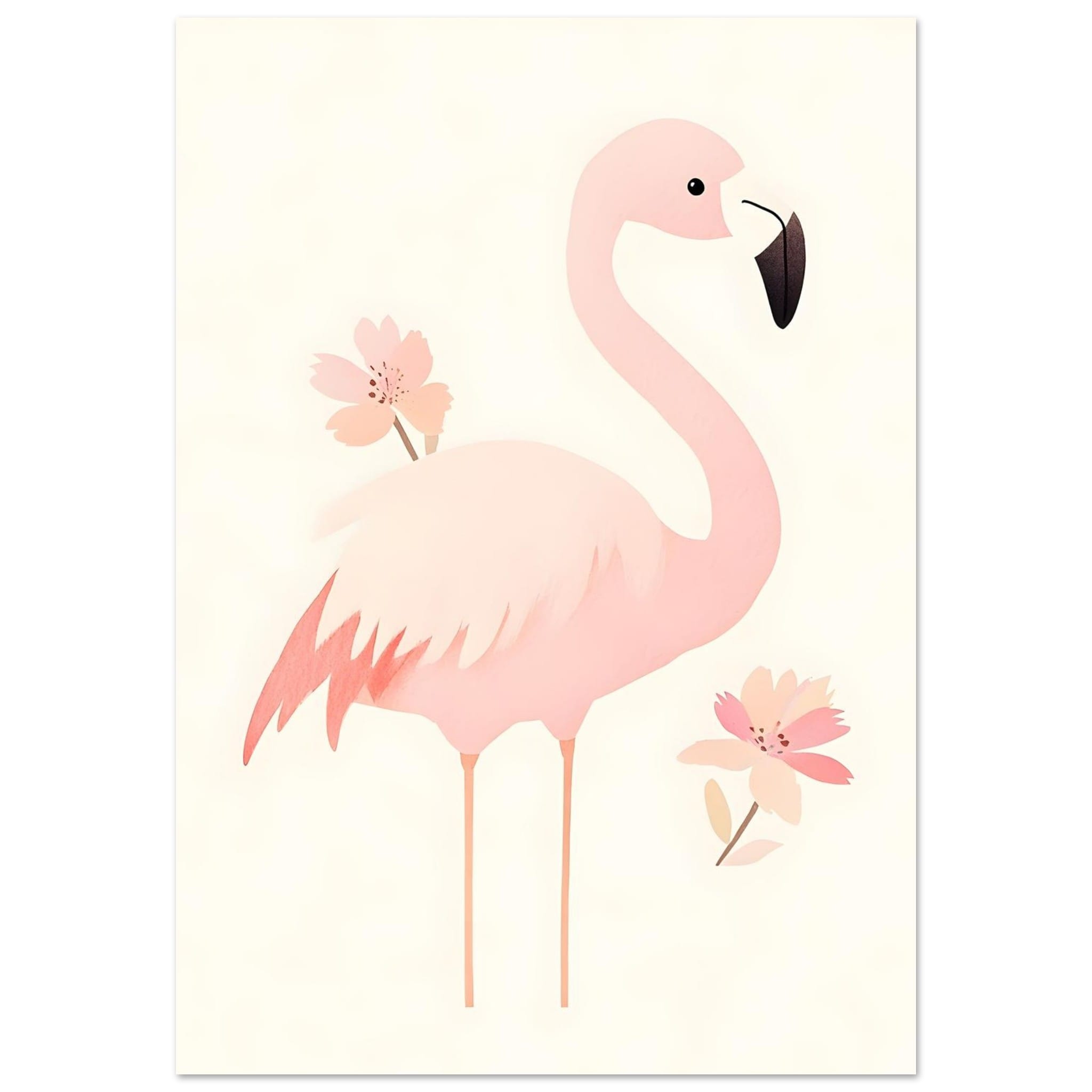 Artfulprints Poster Tropische flamingo  - 70x100 cm - Roze