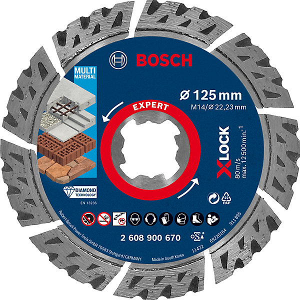 Disque diamant XLOCK Bosch multi-matériaux expert 125x22/23mm