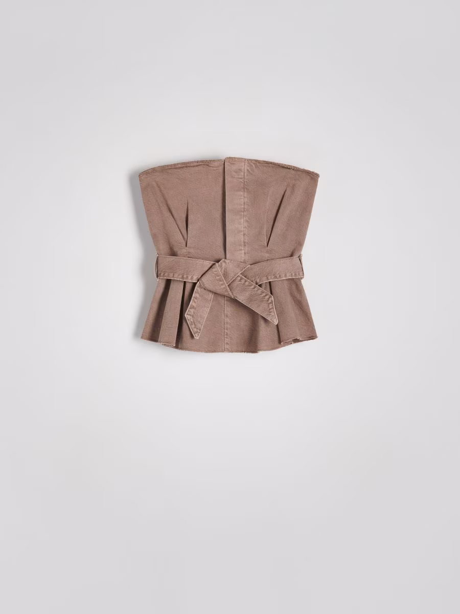 Denim Top With Tie Detail