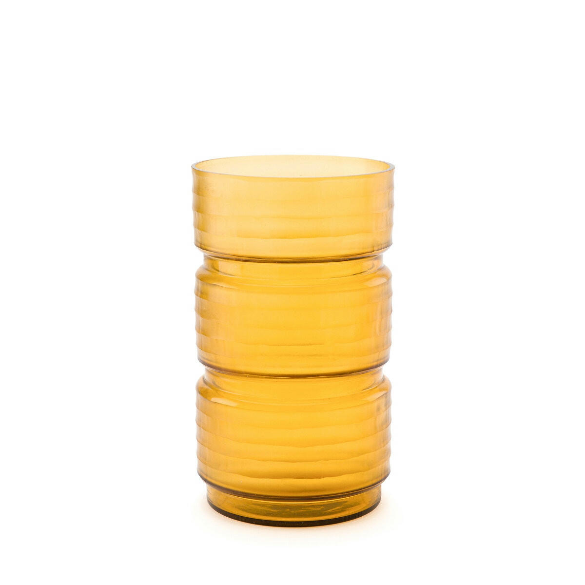 Vase en verre transparent jaune, Sunira