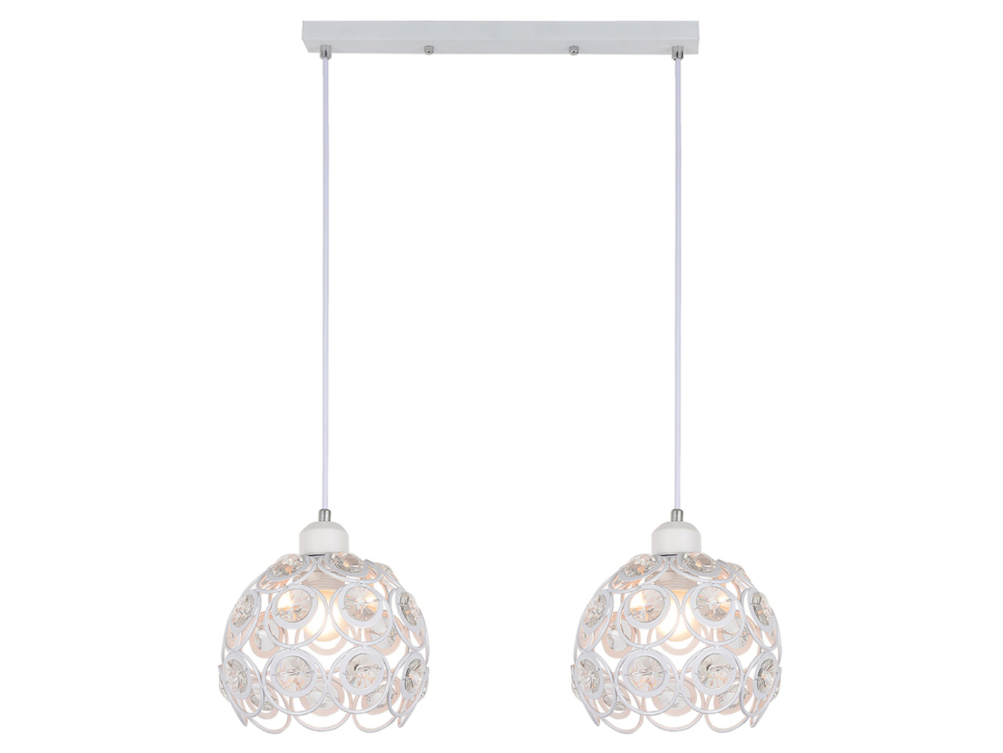 Lampa wisząca Florence 2-punktowa stalowa biała