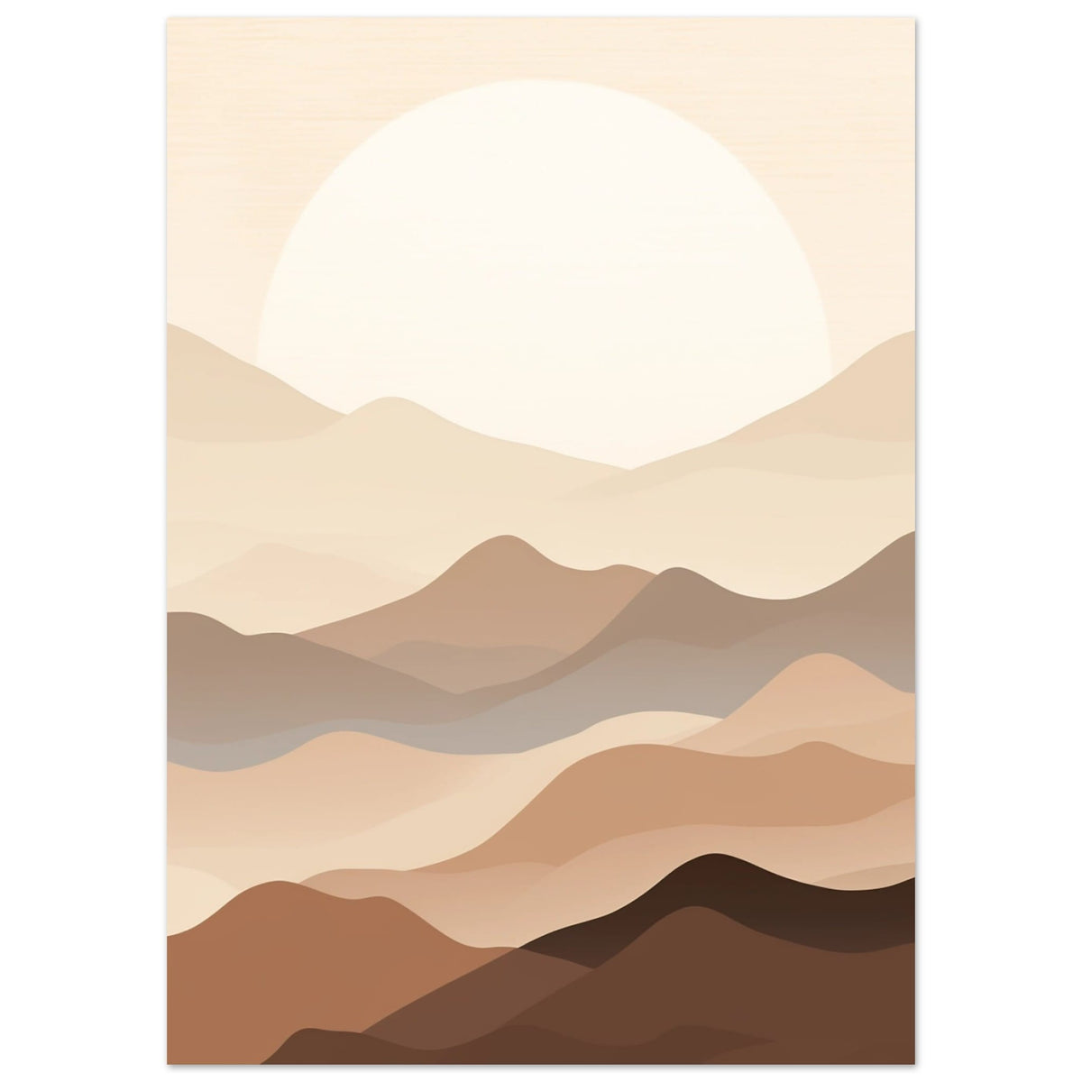 Artfulprints Poster Japandi landscape  - 50x70 cm - Meerkleurig