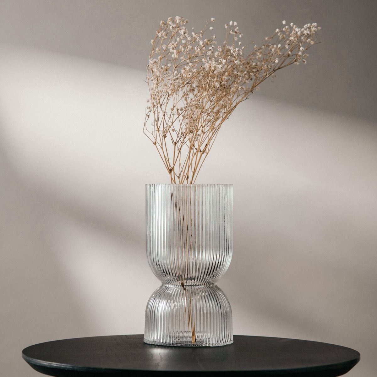 Wazon LIMPID szklany prążkowany transparentny 20 cm