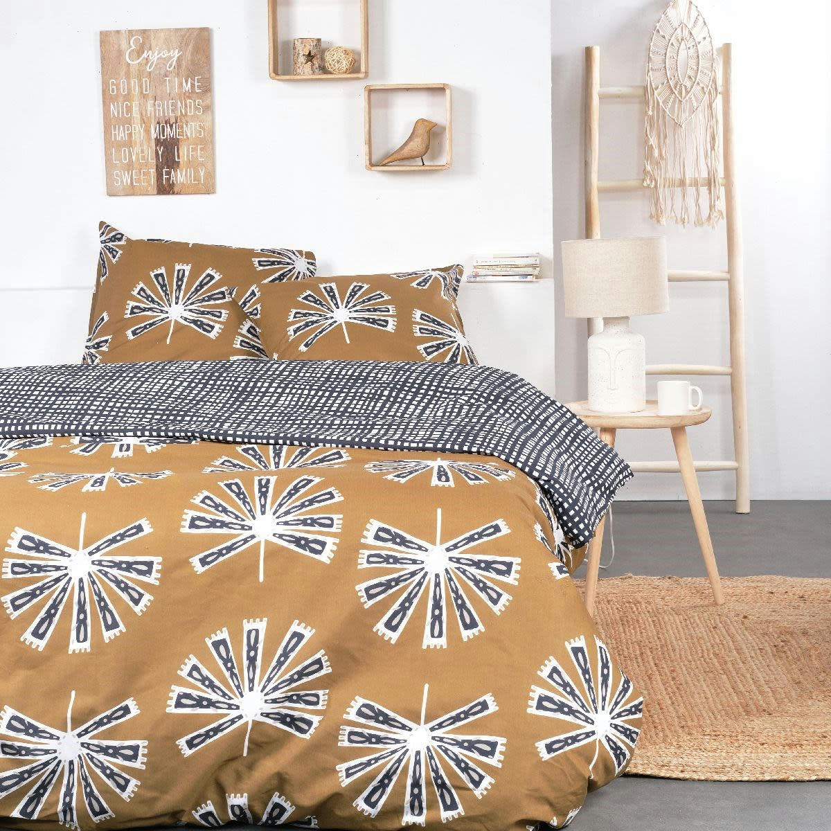 - Parure de lit en Coton Marron 240x260 cm