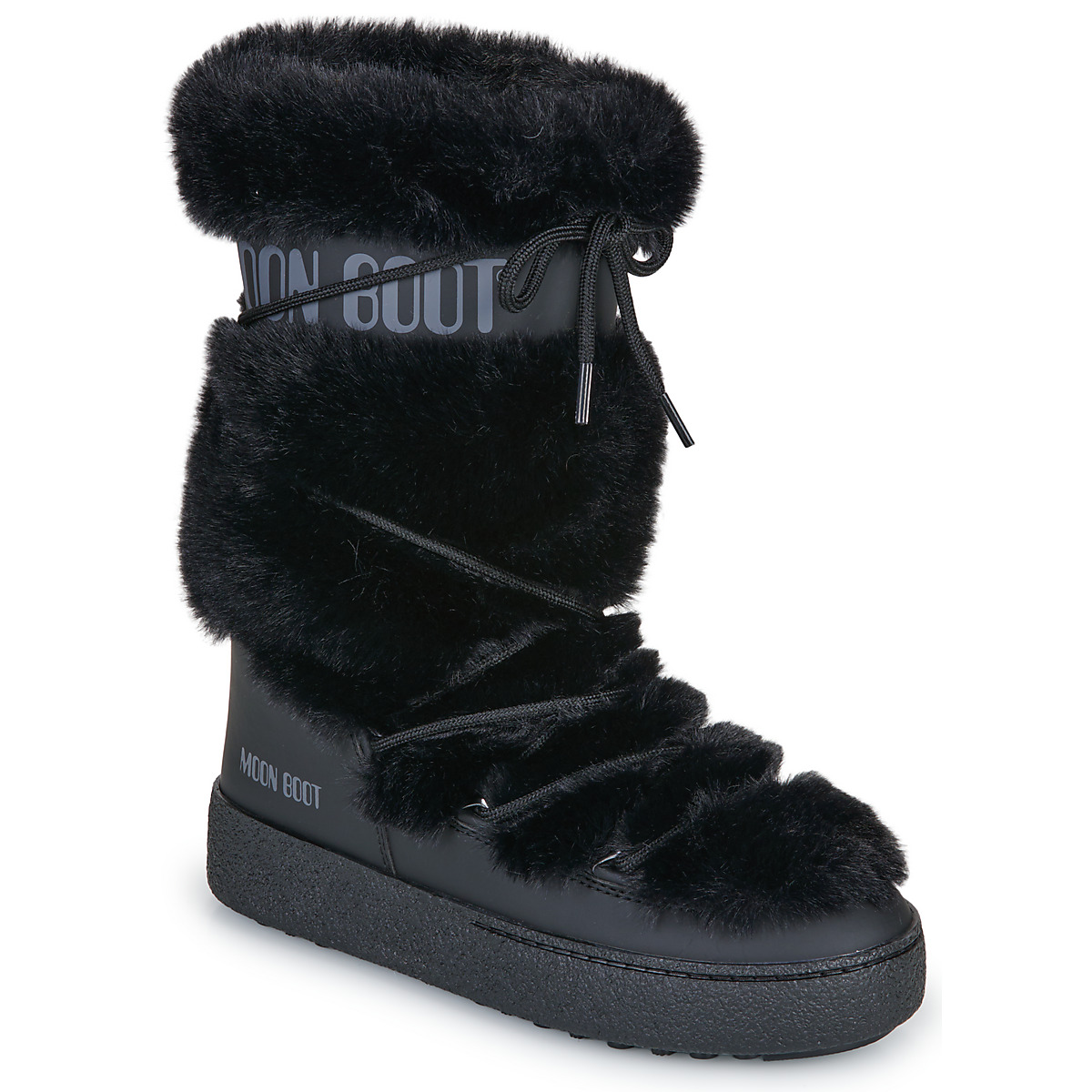 Moon Boot - MB LTRACK FAUX FUR HIGH WP - Black