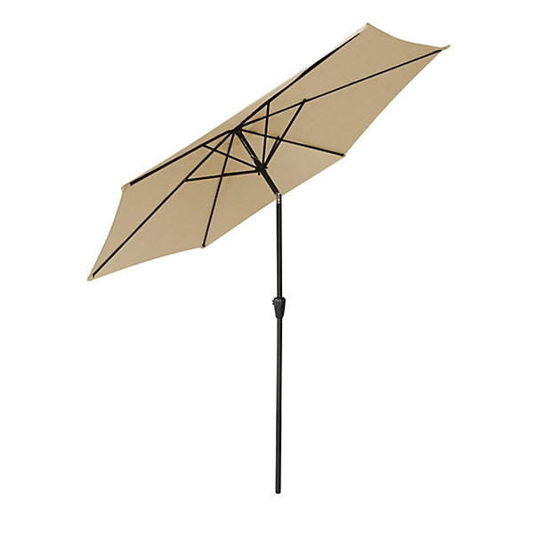 Parasol droit HAPUNA rond 2,70m de diamètre beige - HAPPY GARDEN
