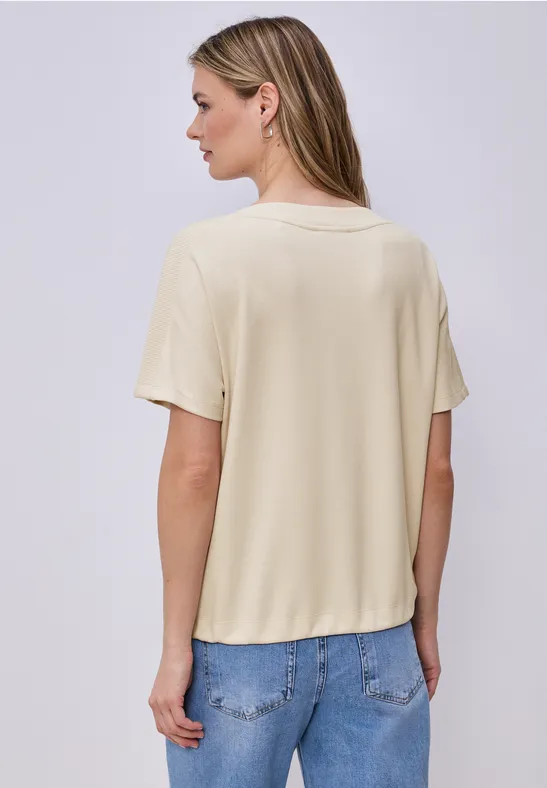 Dropped Shoulder Shirt mit Rippdetail