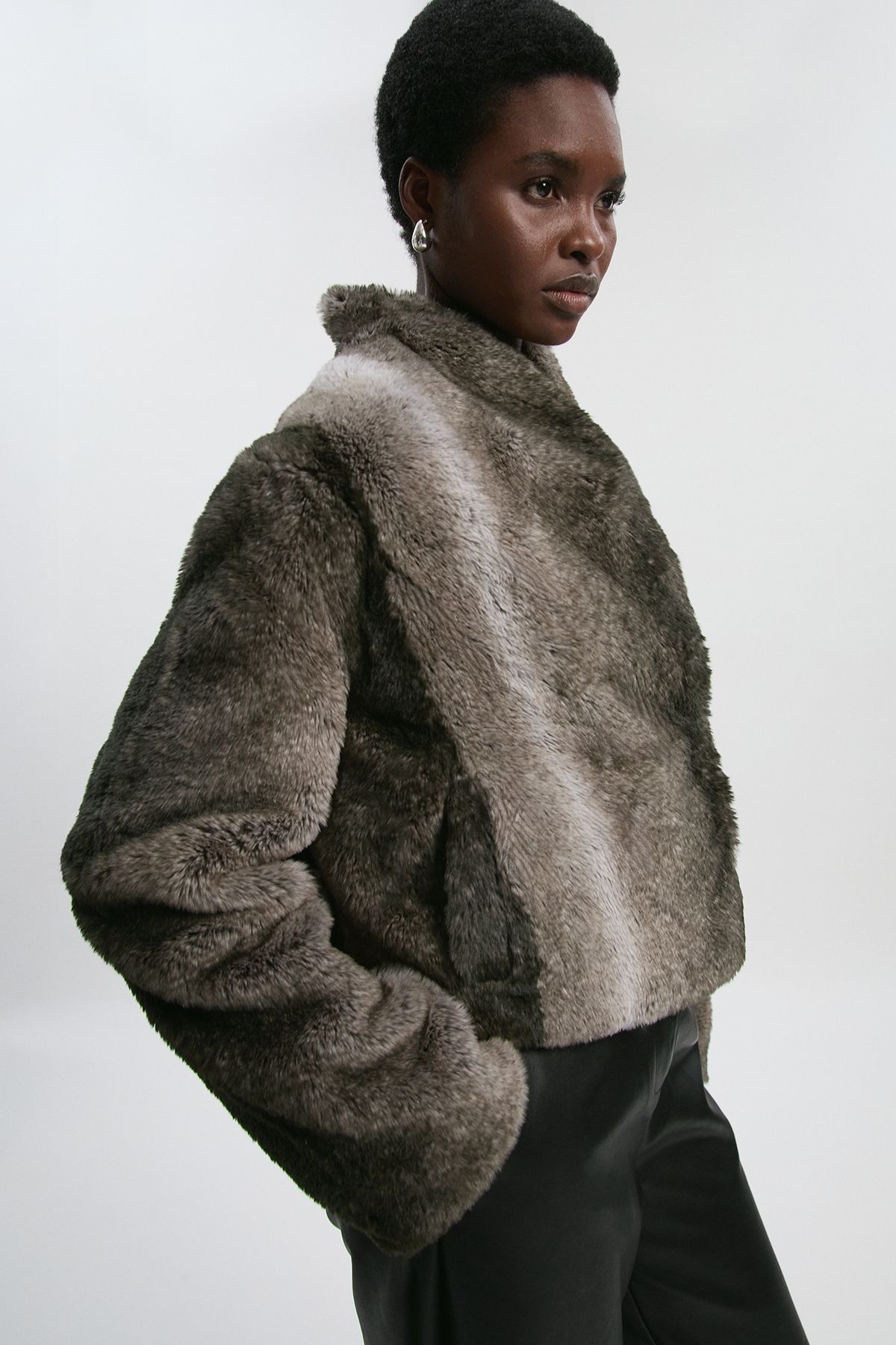 KarenMillen Faux Fur Short Coat