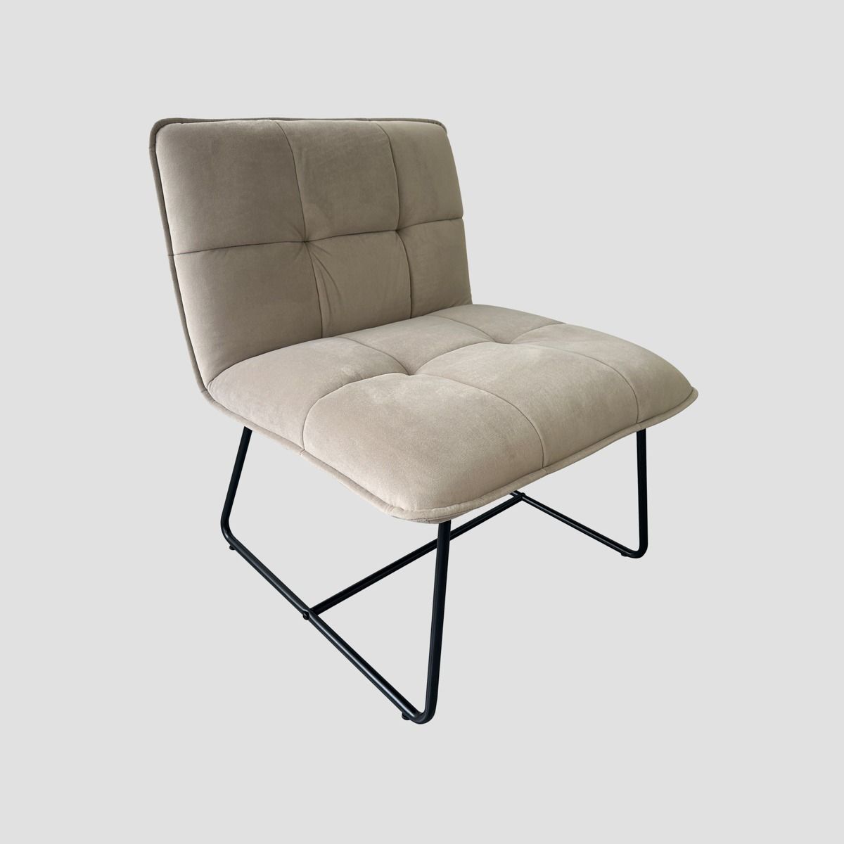 Fotel NELOX welurowy szary 63x69x73 cm