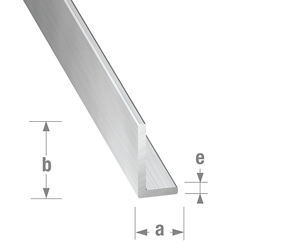 Cornière inégale en aluminium CQFD 2005-5235 brute l.100 x H.250 mm longueur 1 m
