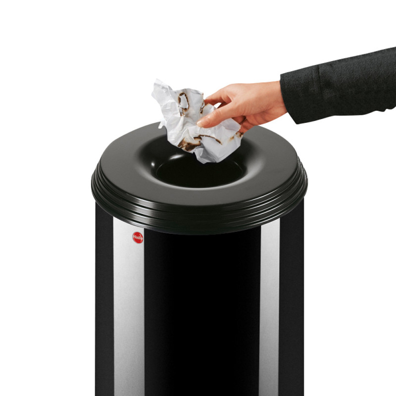 Poubelle Profiline Safe XL noire 45 L HAILO