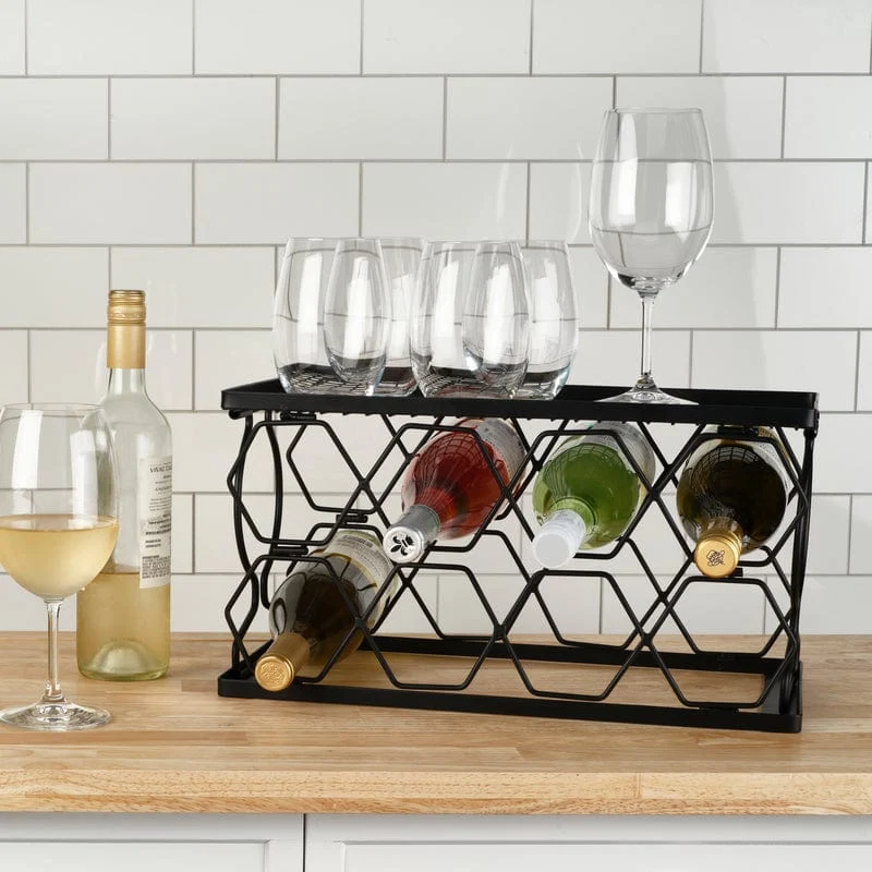 Collapsible Stackable 8 Bottle Wine Rack