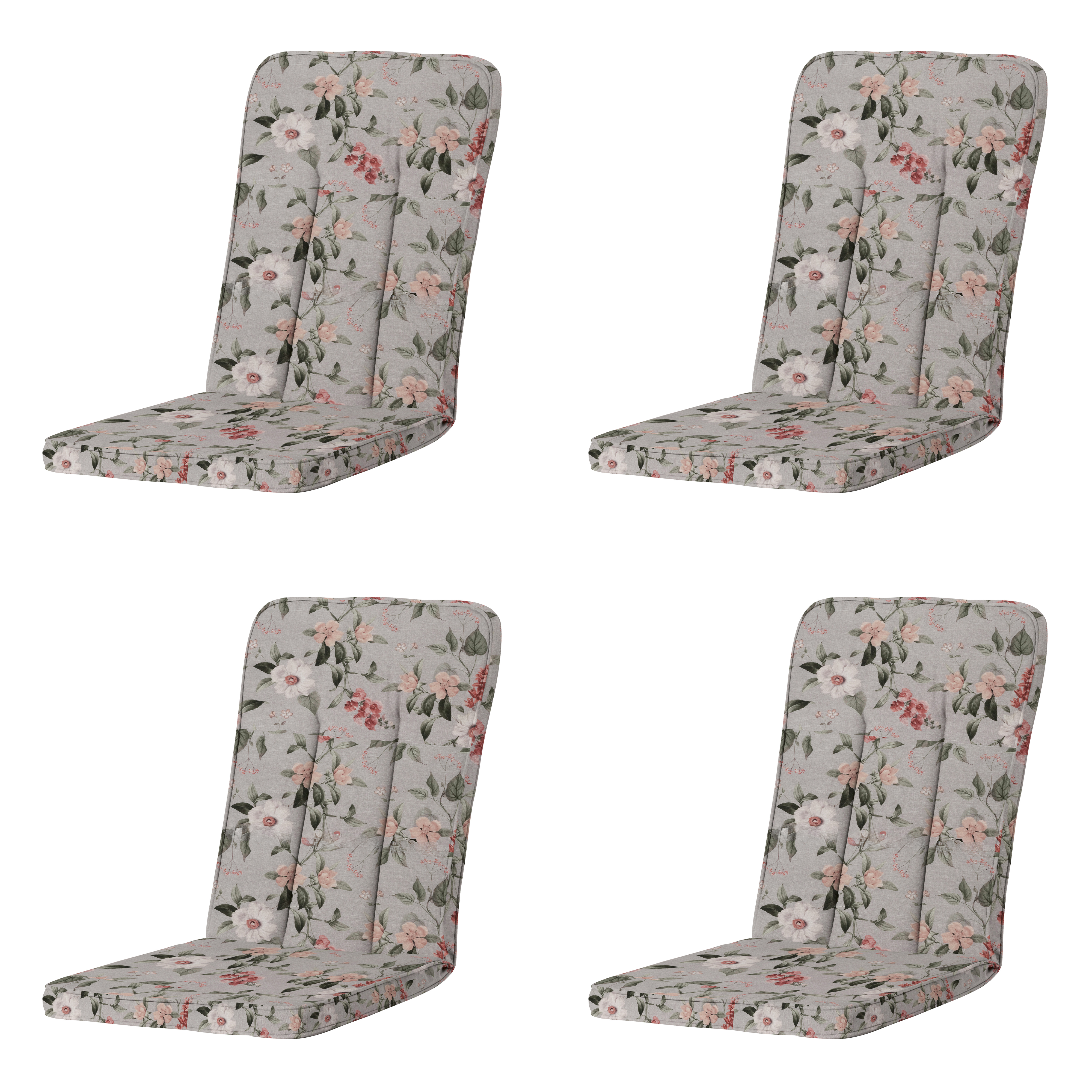 Madison tuintstoelkussen hoge rug Julliete - multikleur - 110x48x6cm - set van 4