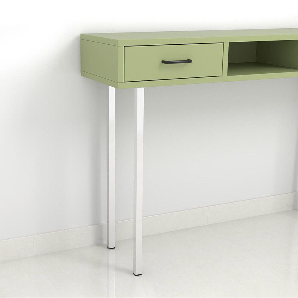 MØBELBEN REI STÅL 25X25X700MM BLANK KROM