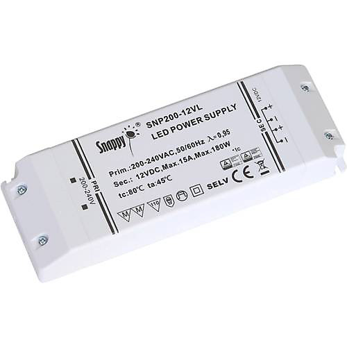 9707 Dehner Elektronik LED 24V200W-MM-EU Transformateur LED 24V DC 200W, boîtier plastique blanc, IP20, 8,33A, intérieur.