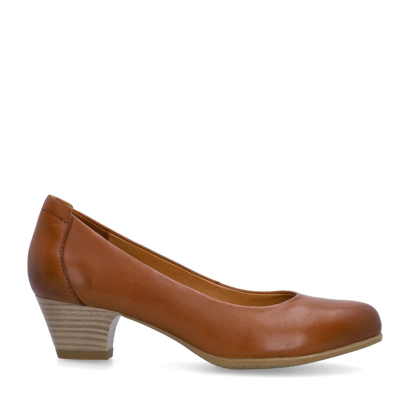 No Stress Cognac leren pumps