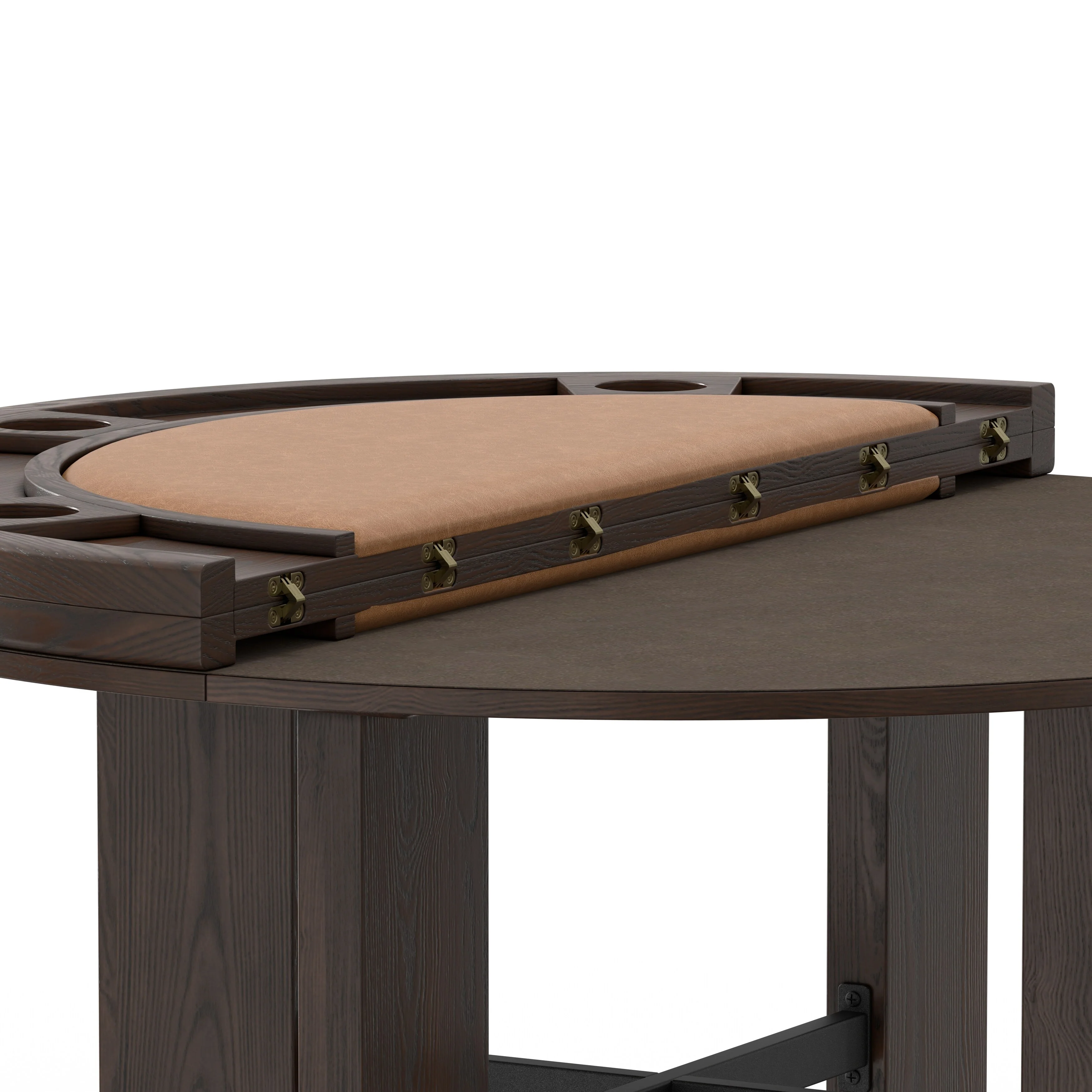 Holliday 48-inch Dining and Poker Game Set in Walnut Finish
