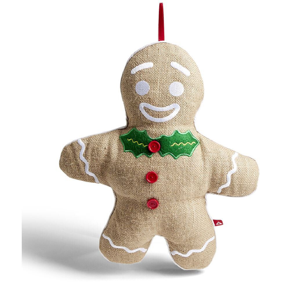 Coussin No&euml;l bonhomme pain d'épices 35xH42cm