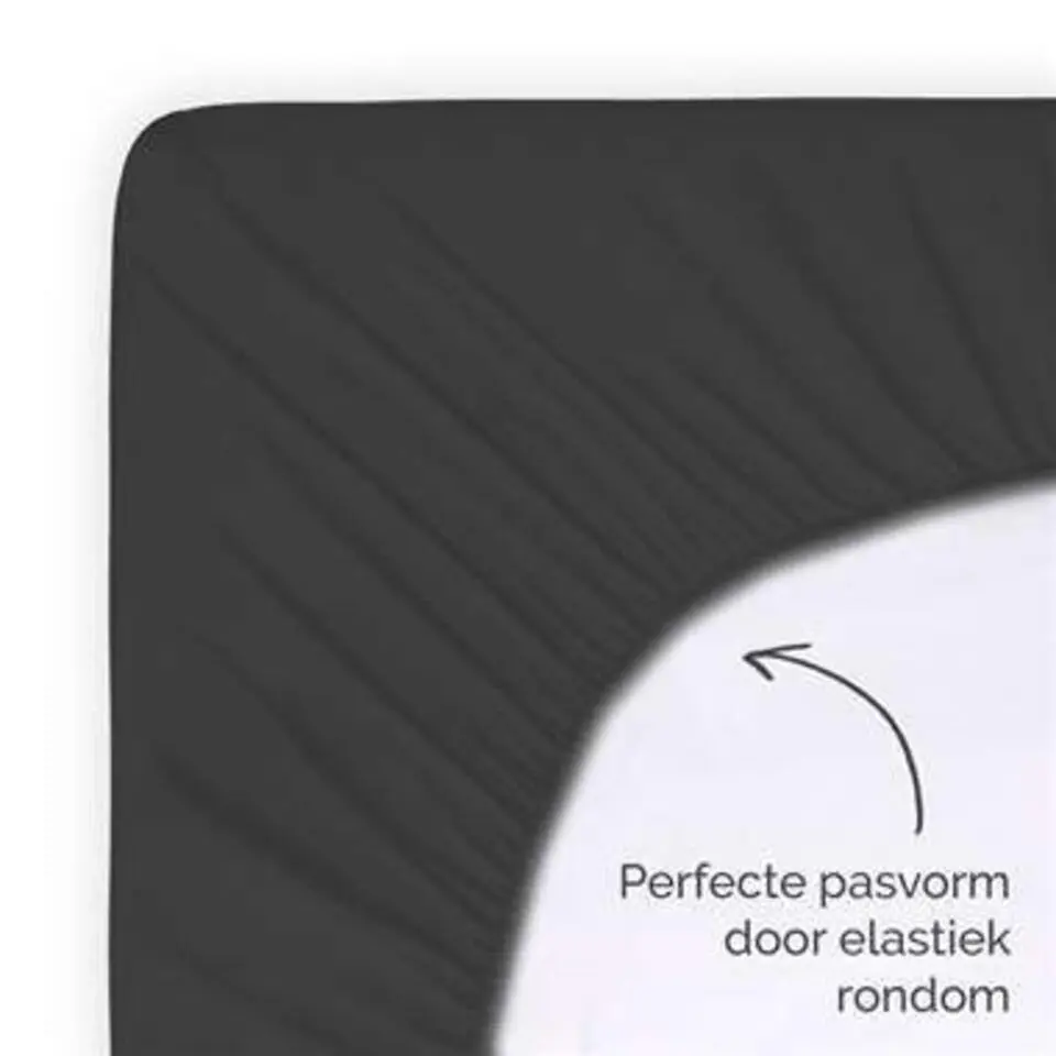 Byrklund - Hoeslaken Jersey - 80x200 cm - Antraciet