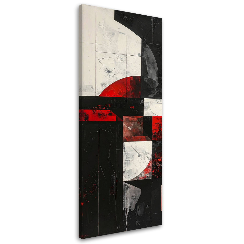 Obraz do salonu sypialni, Abstrakcja tekstura koła kształty czarno 30x90