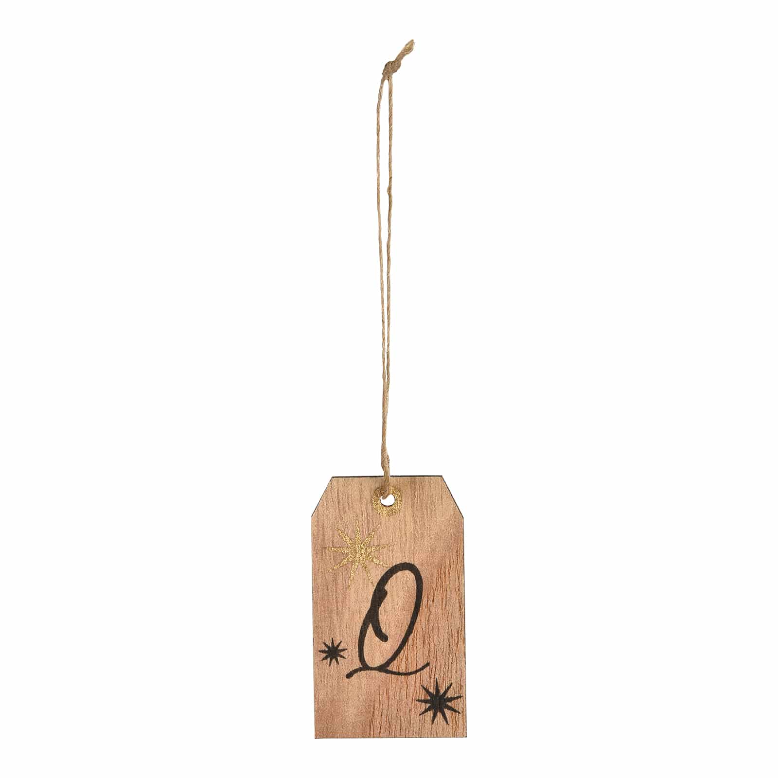Geschenkanhänger Q Braun,L 60 x B 35 mm