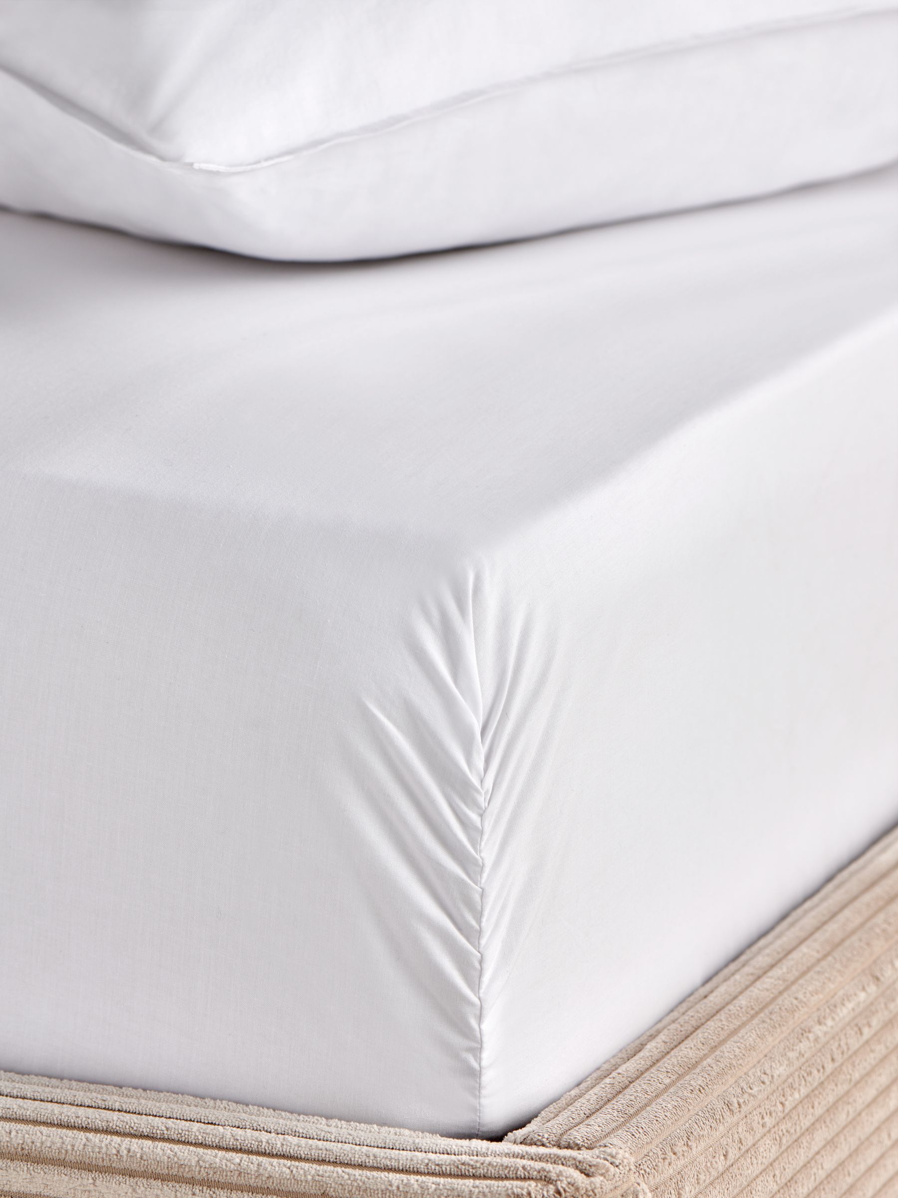 Cosy Washed Cotton Extra Deep Fitted Sheet in White
