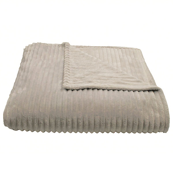 Couverture 100% polyester 240x260 cm microvelours DOLCE beige ivoire