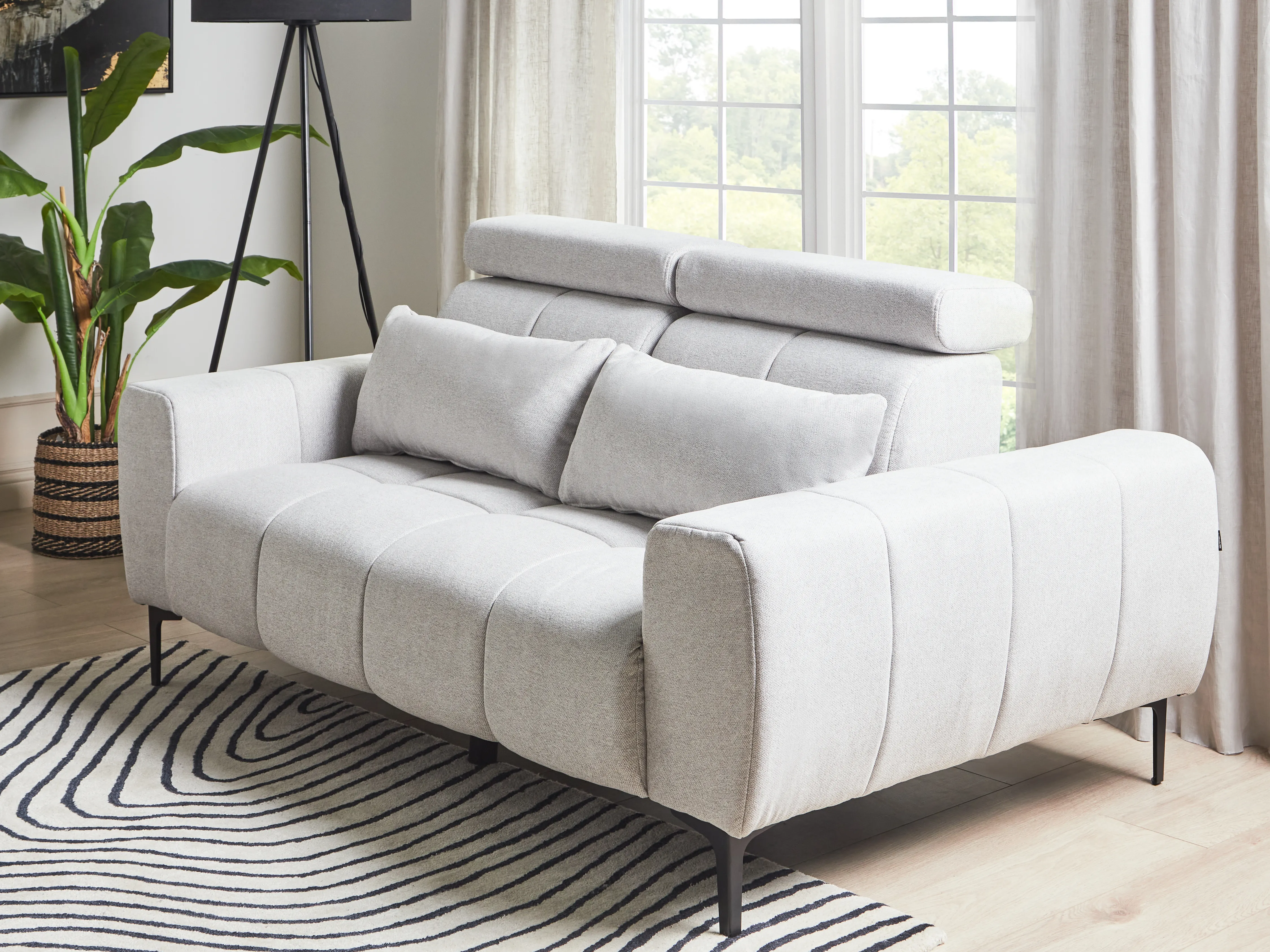 Sofa 2 Seater VEGAMO Fabric Grey